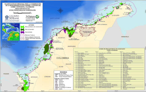 BEST NATIONAL PARKS OF COLOMBIA LISTS ALL PROTECTED AREAS: MAP CARIBBEAN PARKS