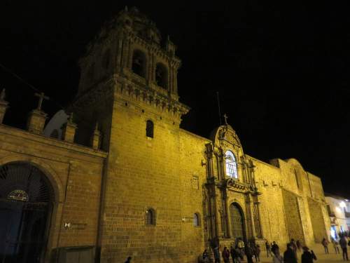 TOP 10 UNIQUE THINGS TO DO IN CUSCO: La Merced Church, Cusco, Peru, at night. 